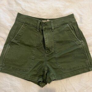 Madewell Olive Green Utility Shorts, size 26 (US 2)